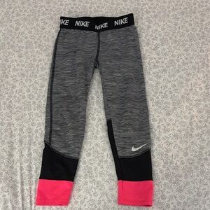 Nike Kids Black and Pink Leggings
